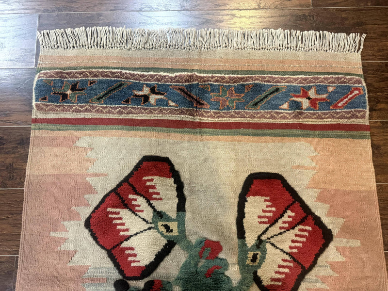 Turkish Kilim Rug 2.5 x 4.7, Flatweave Bohemian Blanket Rug, Wall Hanging Tapestry Rug by Jewel Rugs