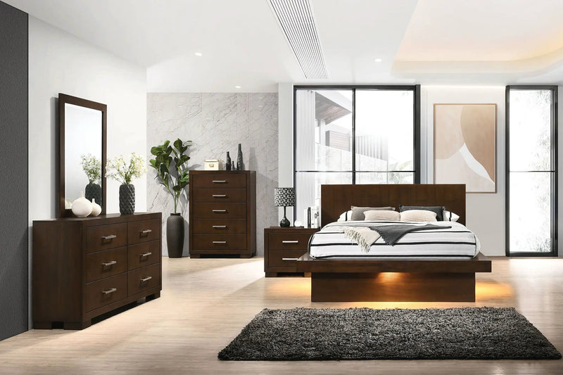 Jessica 5-piece Queen LED Bedroom Set Cappuccino by Unique Piece Furniture