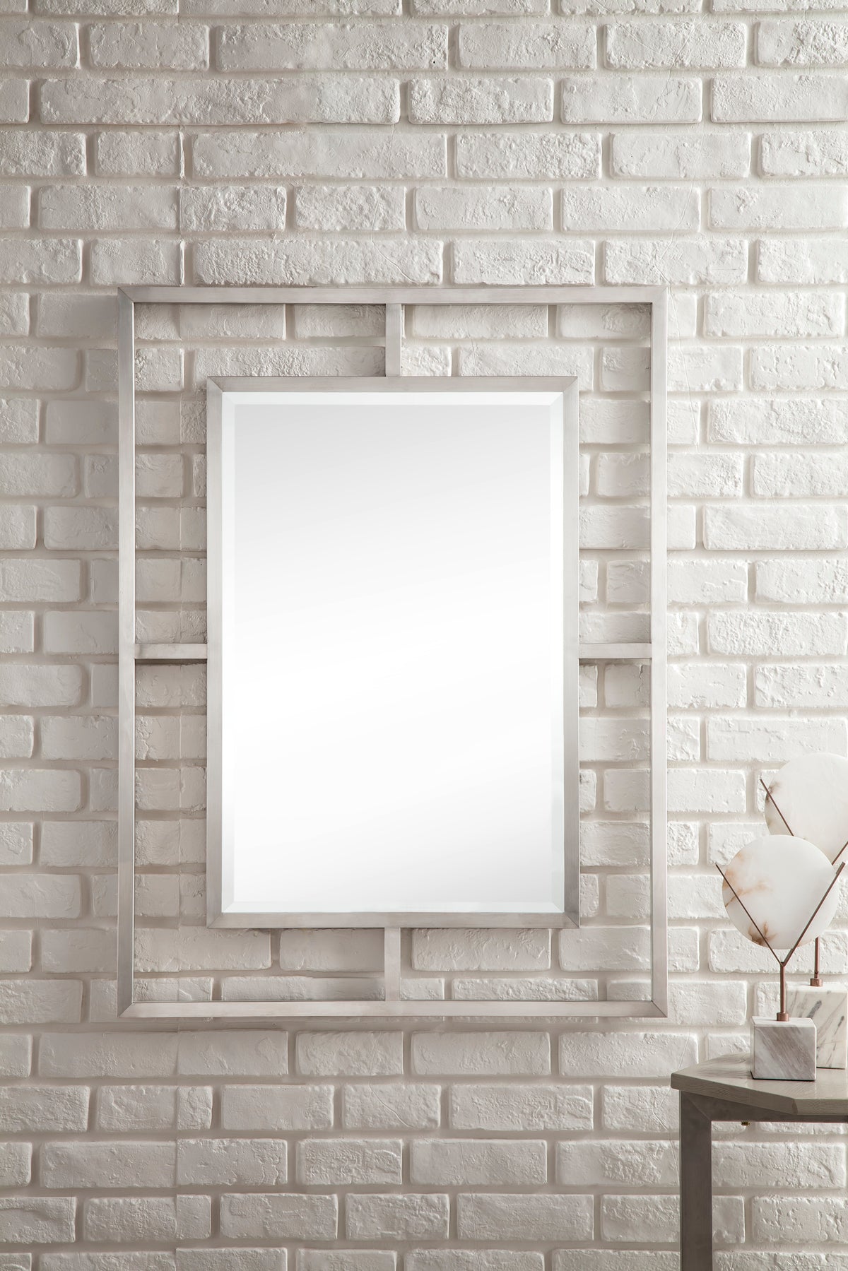 James Martin Boston 30" Mirror, Brushed Nickel, view 2