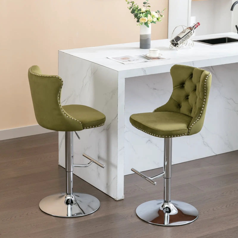 Swivel Adjustable Height Barstools Set of 2 by HouseOfZazla