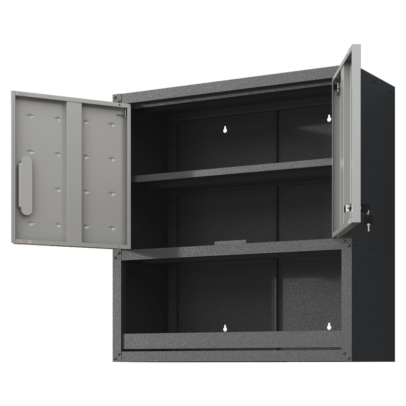 Metal Wall Mounted Tool Storage Cabinet With Locking Door, 1 Shelf & 1 Drawer by HouseOfZazla