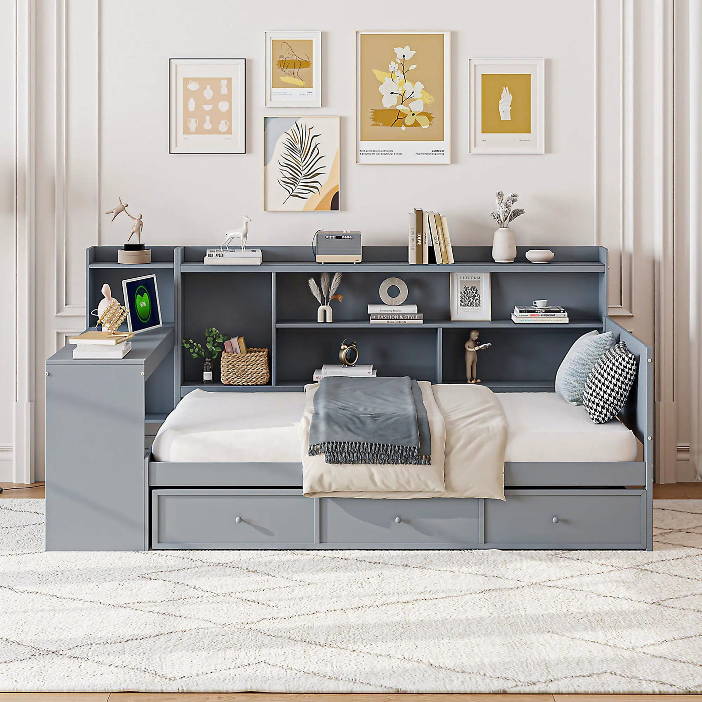 Daybed With 3 Drawers USB Ports And Desk by Unique Piece Furniture