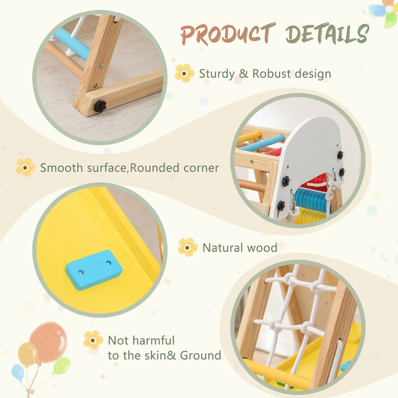 9-in-1 Foldable Kids Climbing Frame & Slide by HouseOfZazla