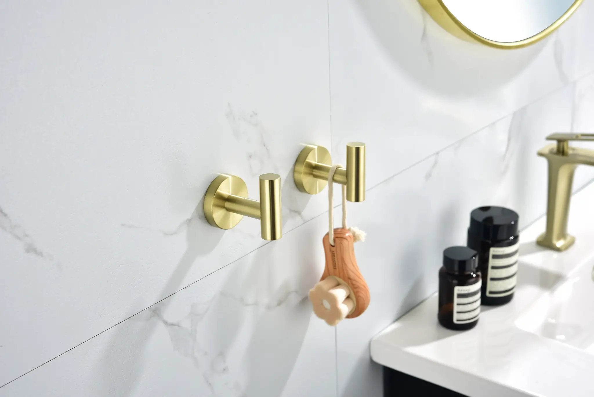 6-Pack Wall-Mounted Stainless Steel Bathroom Towel Hooks by HouseOfZazla