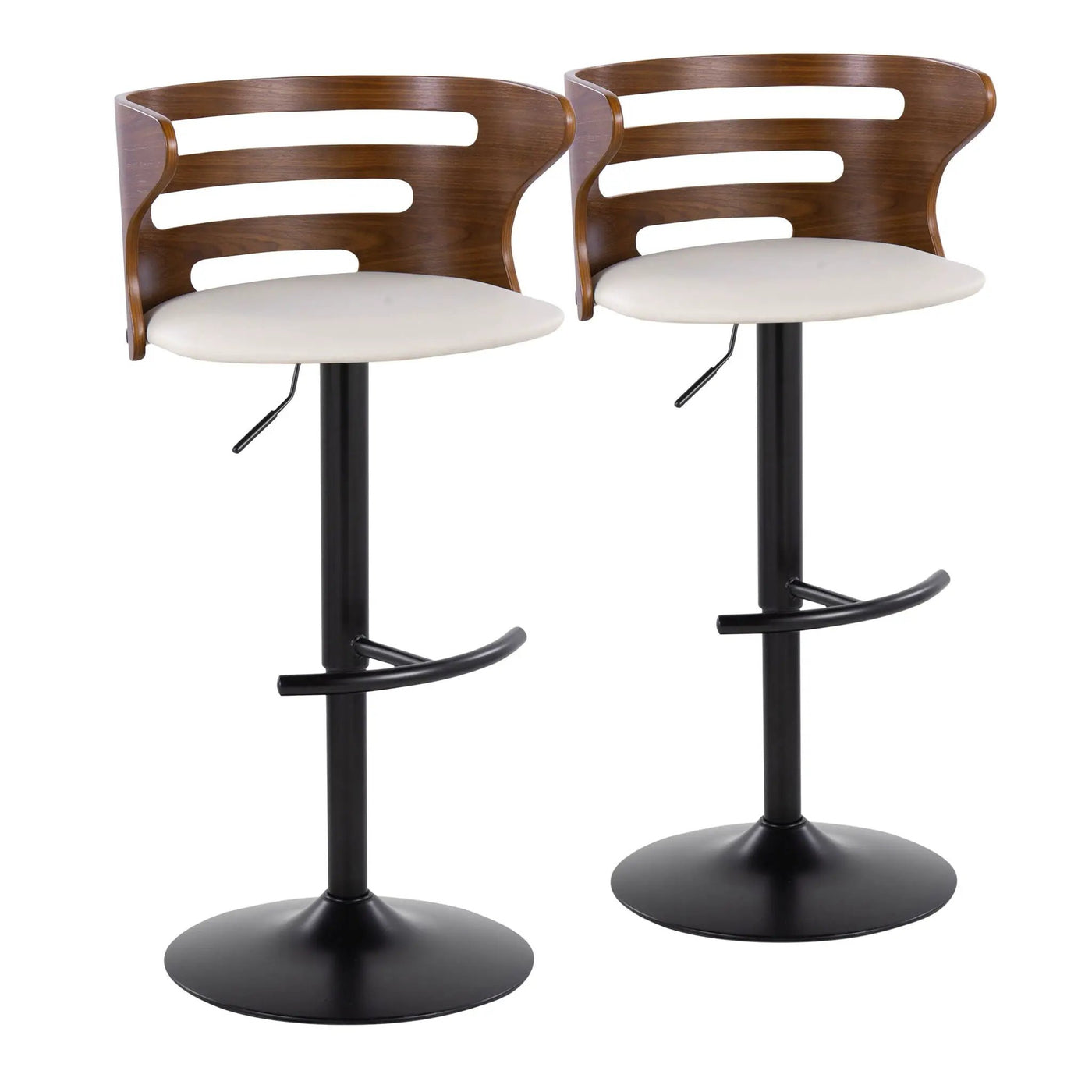 Cosi - Mid Century Modern Adjustable Barstool With Swivel With Rounded T Footrest (Set of 2) by Unique Piece Furniture