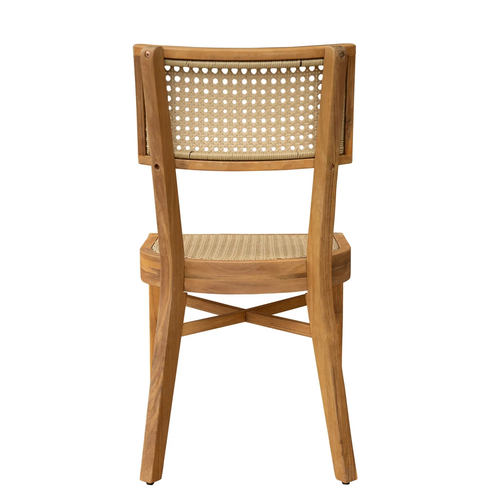 Netro Acacia Wood Dining Chair with Light Brown Wicker by HouseOfZazla