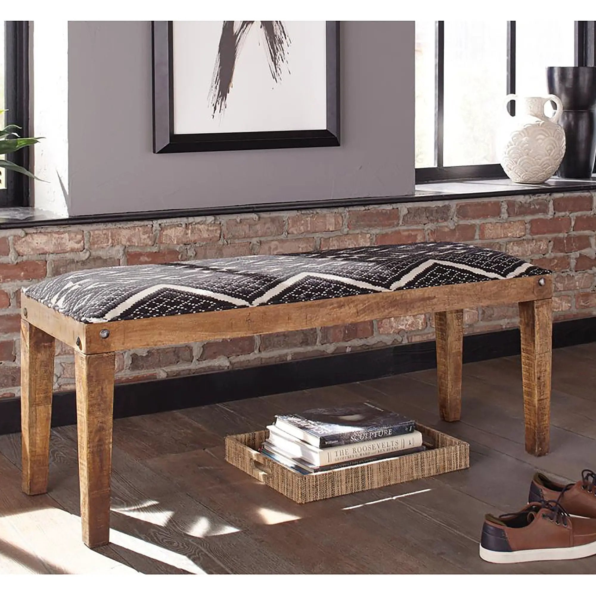 Upholstered Bench - Black by HouseOfZazla