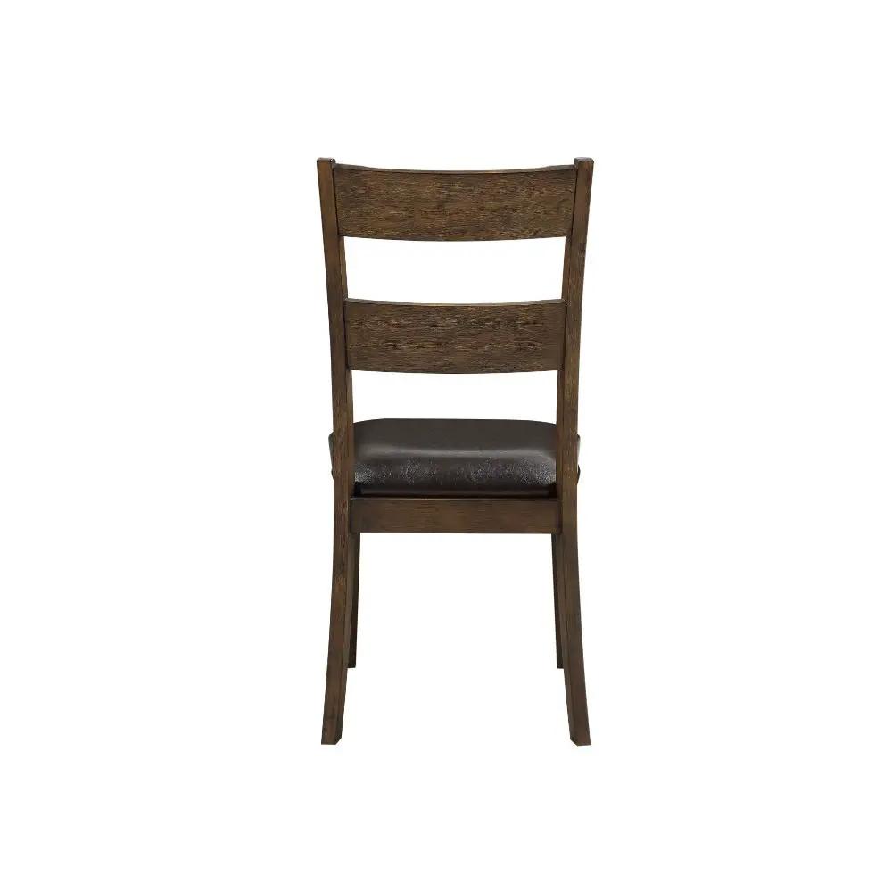Nabirye - Side Chair (Set of 2) - Esspresso Synthetic Leather & Dark Oak by Unique Piece Furniture