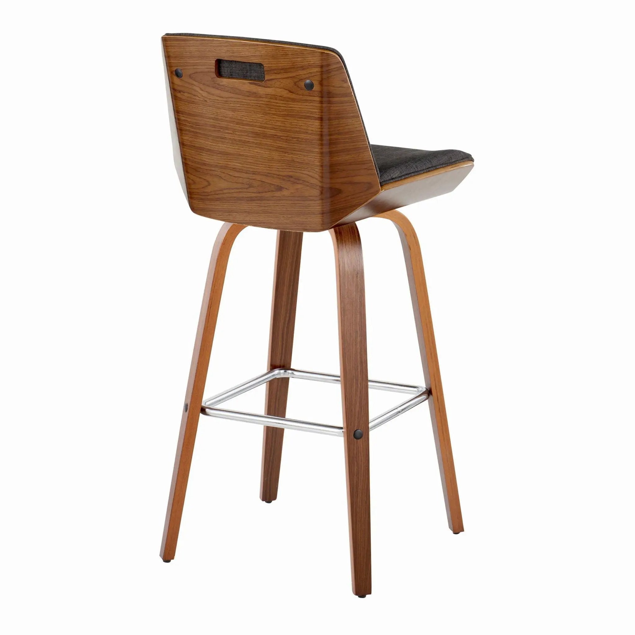 Corazza - Mid Century Modern Fixed Height Barstool With Swivel With Square Footrest (Set of 2) by Unique Piece Furniture