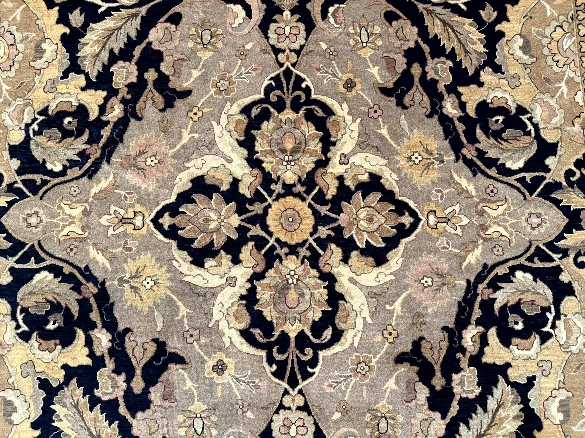 Handmade Wool Rug 8x10, Black & Dark Beige, Nourison, Traditional Rug by Jewel Rugs