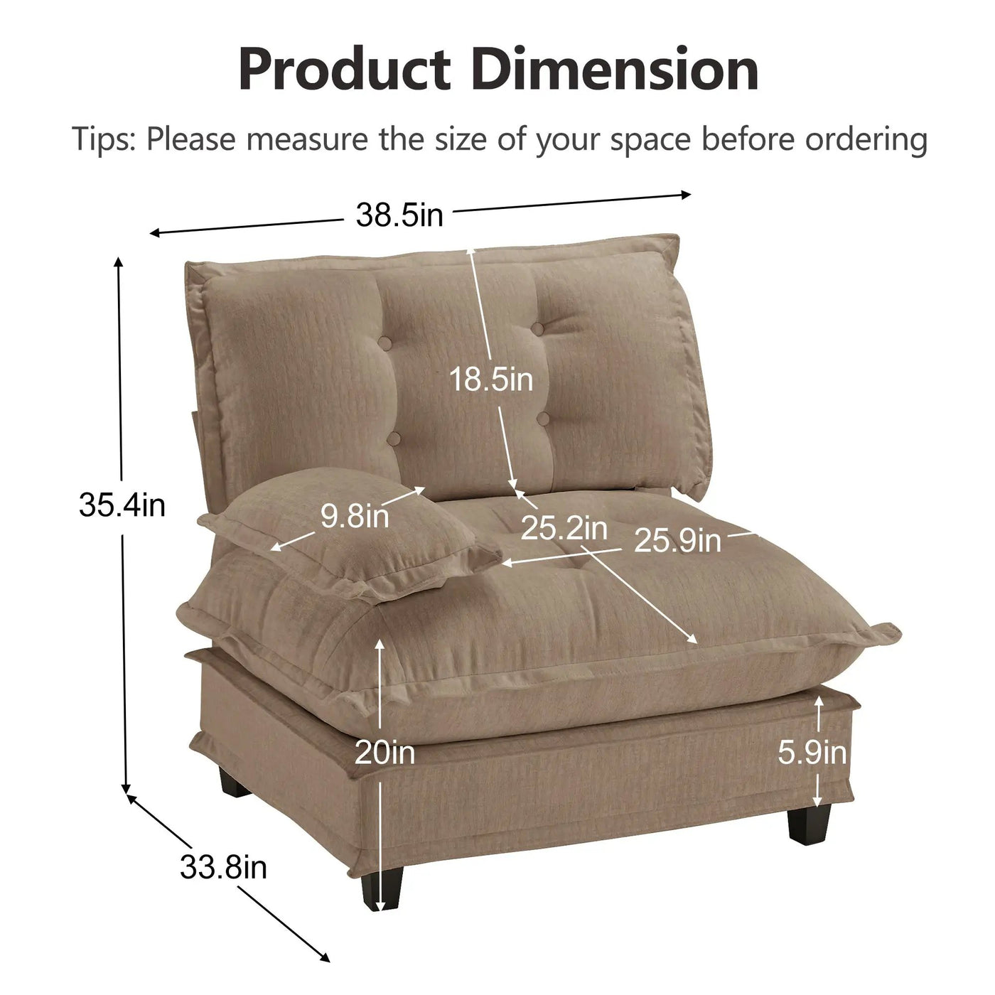 73 Inch LSF Chenille Sofa by HouseOfZazla