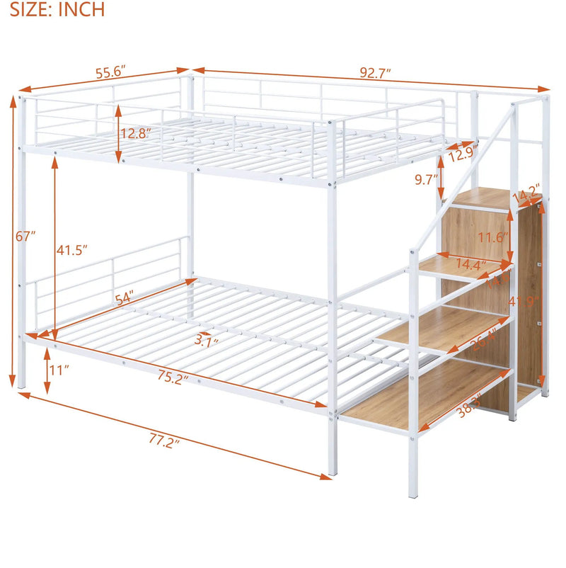 Bunk Bed With Lateral Storage Ladder And Wardrobe by Unique Piece Furniture