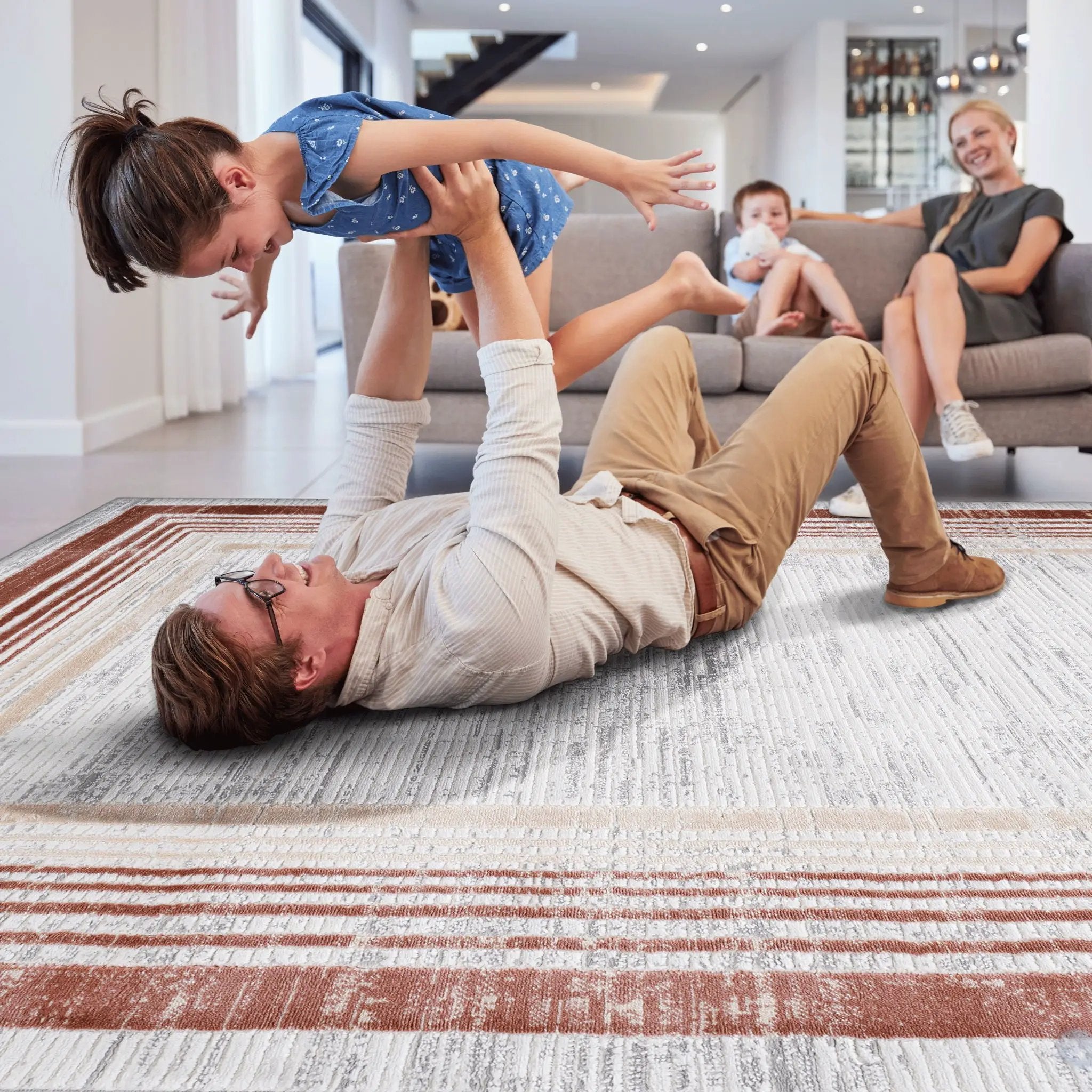 Marfi - Bordered Area Rug by Unique Piece Furniture
