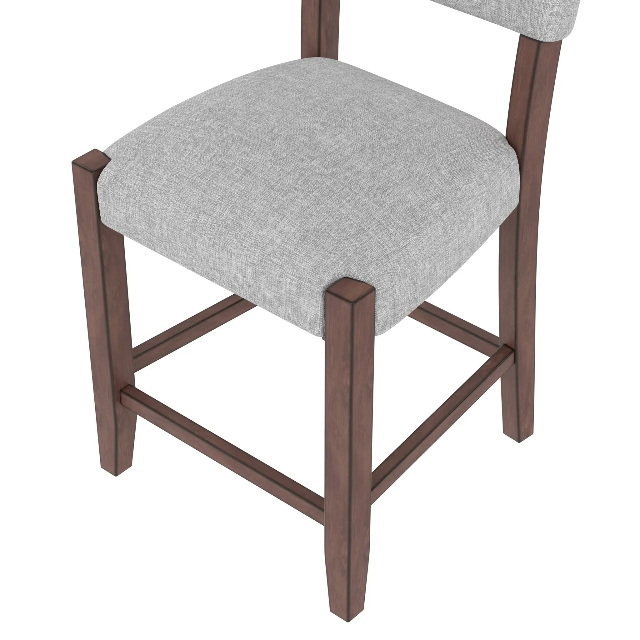 Set of 4 Mid-Century Modern Linen Upholstered Bar Stools by HouseOfZazla