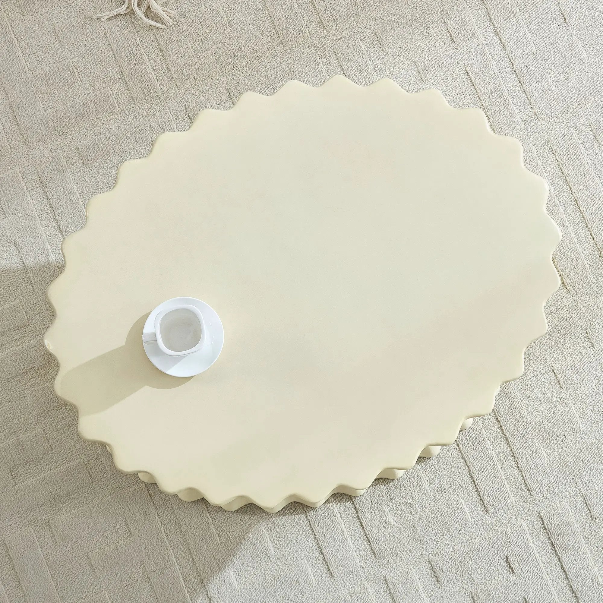35.04 Inch Oval Coffee Table - Vintage Sturdy Fiberglass by HouseOfZazla