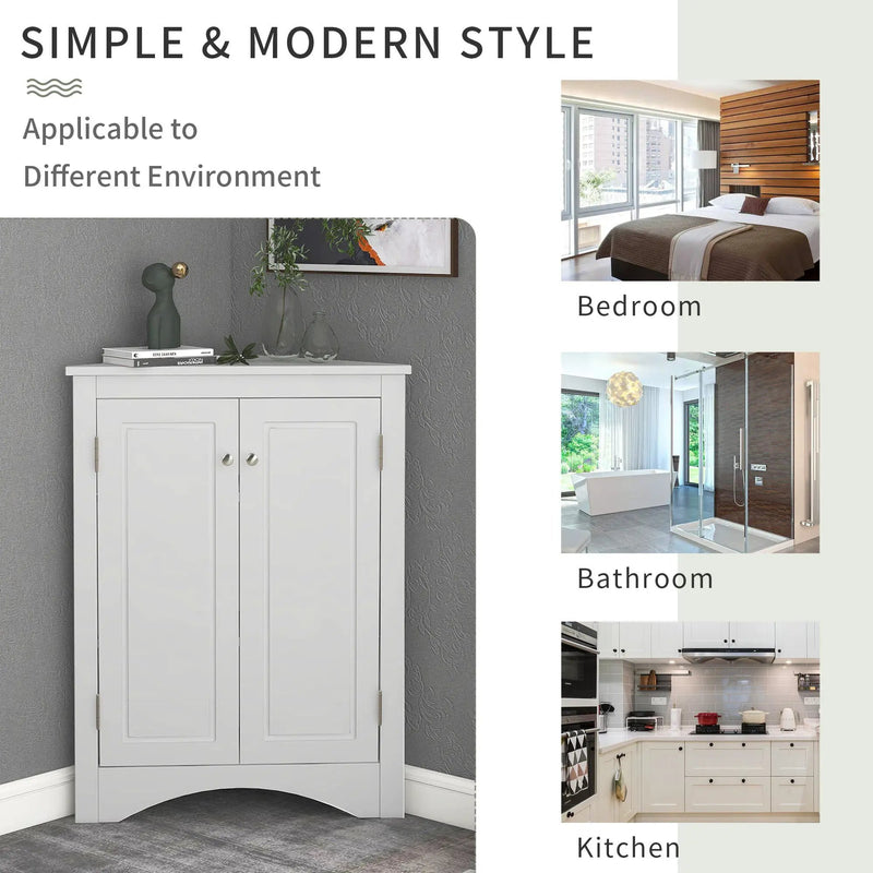 Triangle Bathroom Storage Cabinet With Adjustable Shelves, Freestanding Floor Cabinet For Home Kitchen by HouseOfZazla