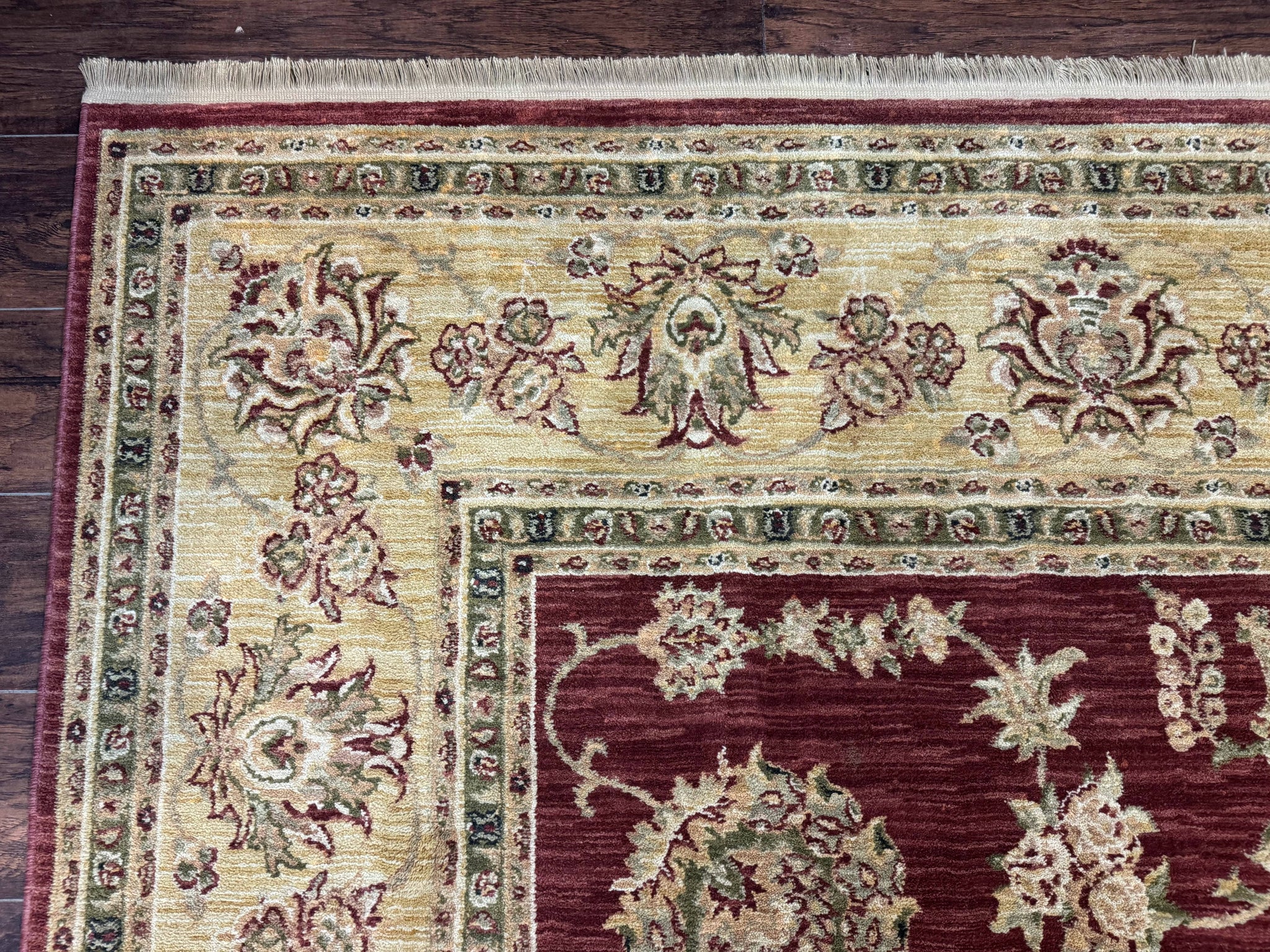 Traditional Wool Oriental Rug 9x13, Large Power Loomed Carpet, Burgundy by Jewel Rugs