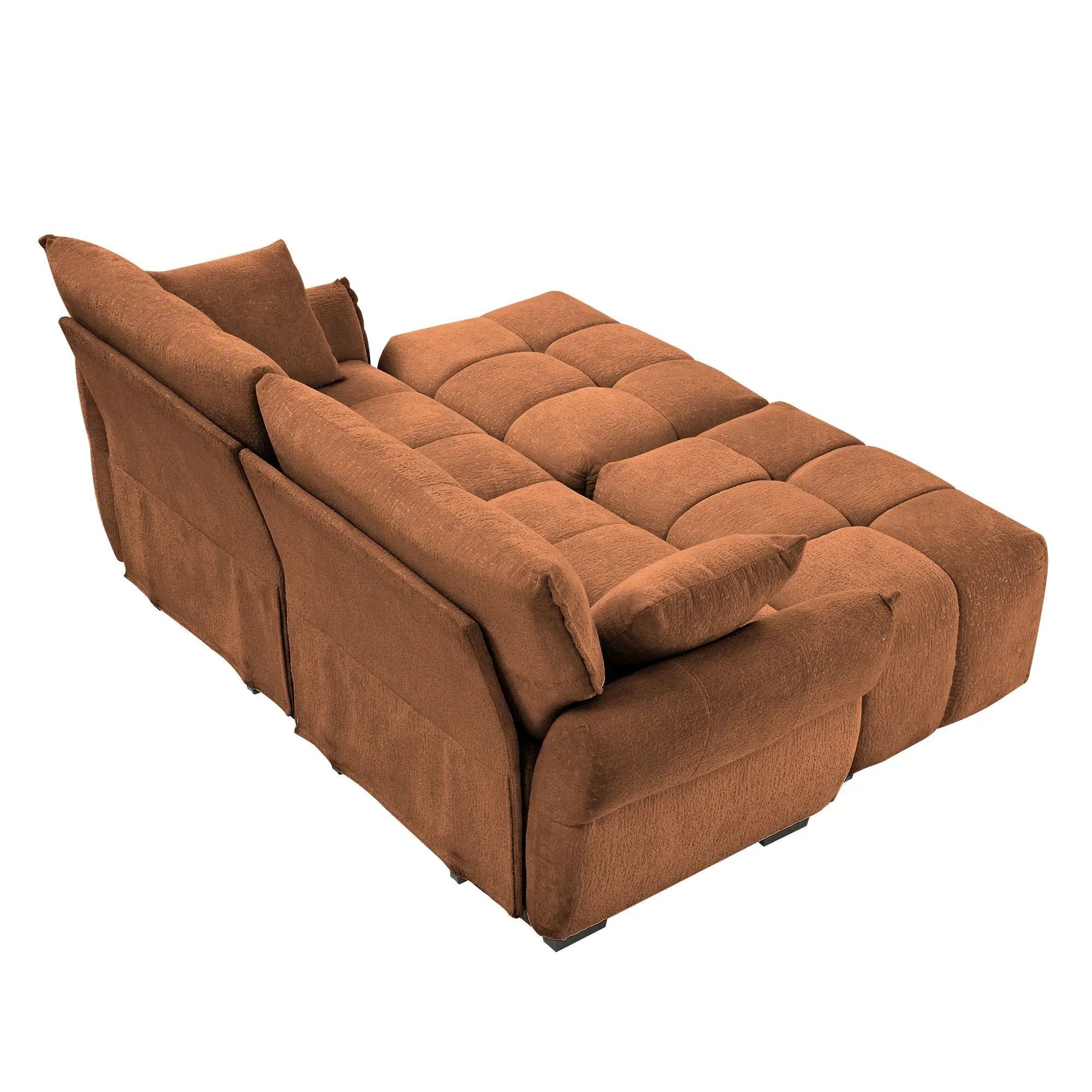Sofa Set With Ottoman And Pillows, Textured, High Resilience Cushions by HouseOfZazla