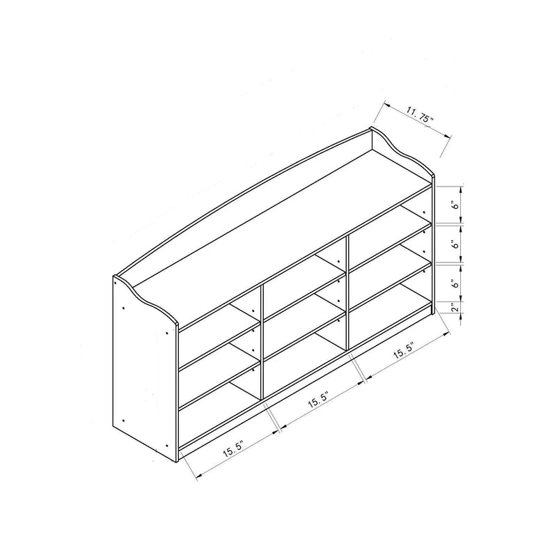 Entryway Shoe Storage Bench, Nine Storage Shelves, Entryway Organizer by Unique Piece Furniture