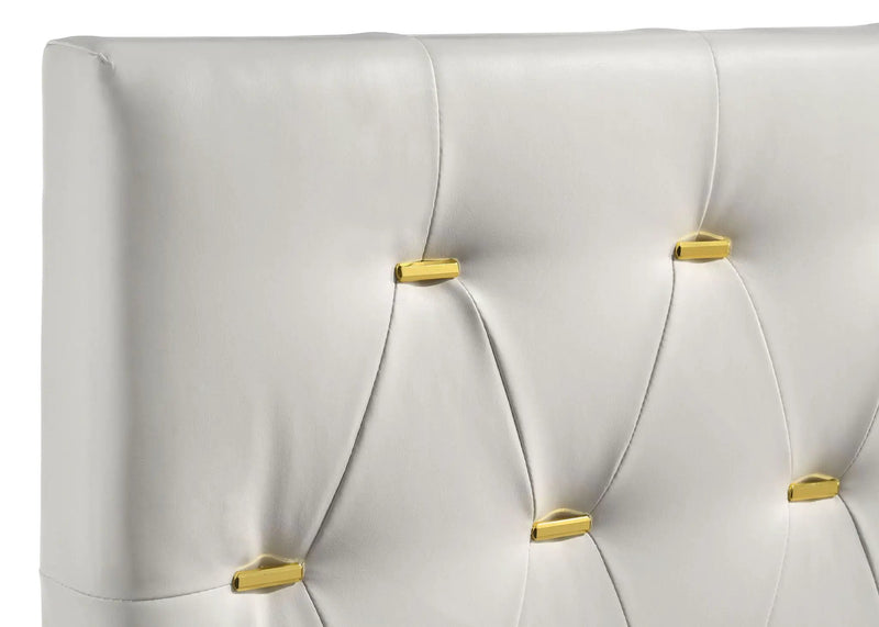 Kendall Upholstered Eastern King Panel Bed White by Unique Piece Furniture