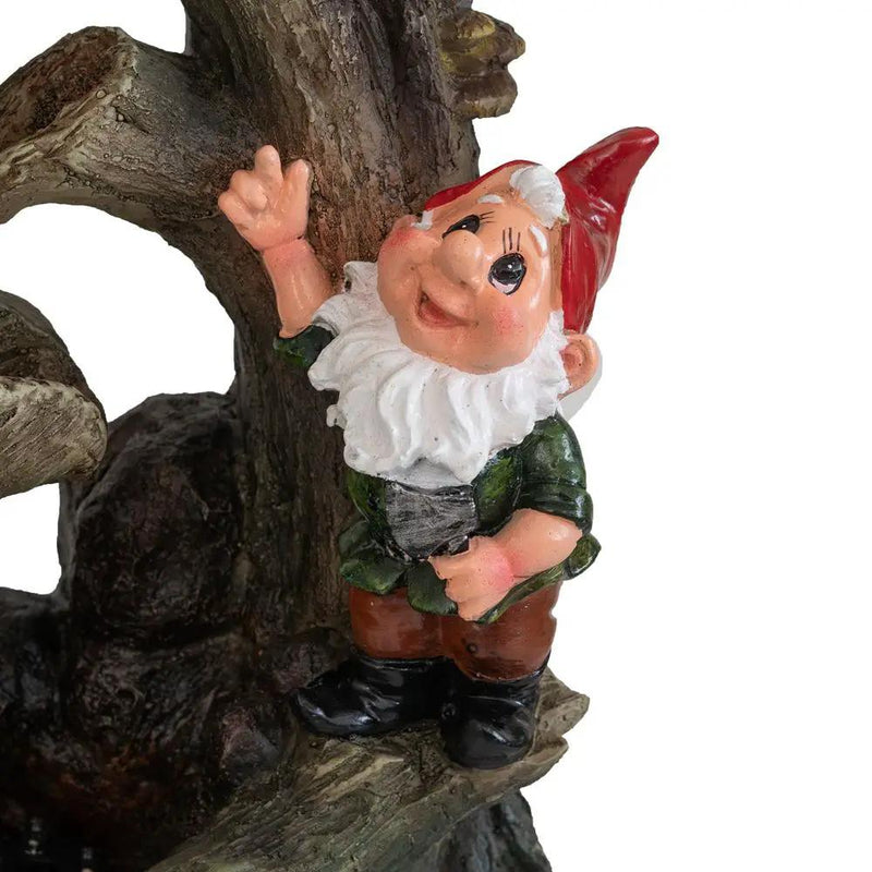 Decorative Woodland Gnome Water Fountain With LED Light - Brown by HouseOfZazla