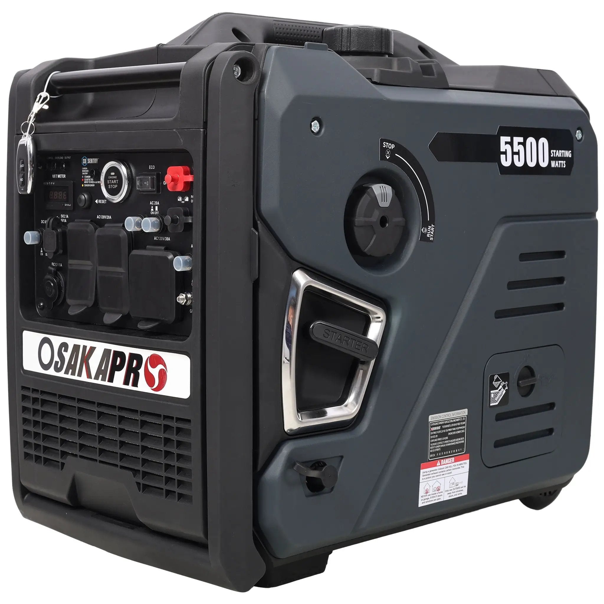 Super Quiet Inverter Generator 5.5Kw Portable Dual Fuel Electric & Remote Start Aluminium by HouseOfZazla