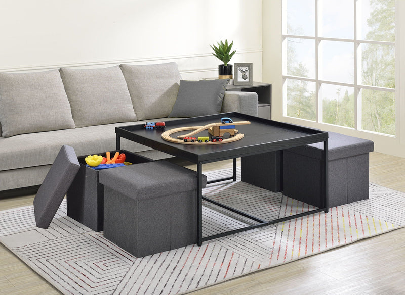 Vinny - Wood Grain Coffee Table Set With Raised Edges by HouseOfZazla