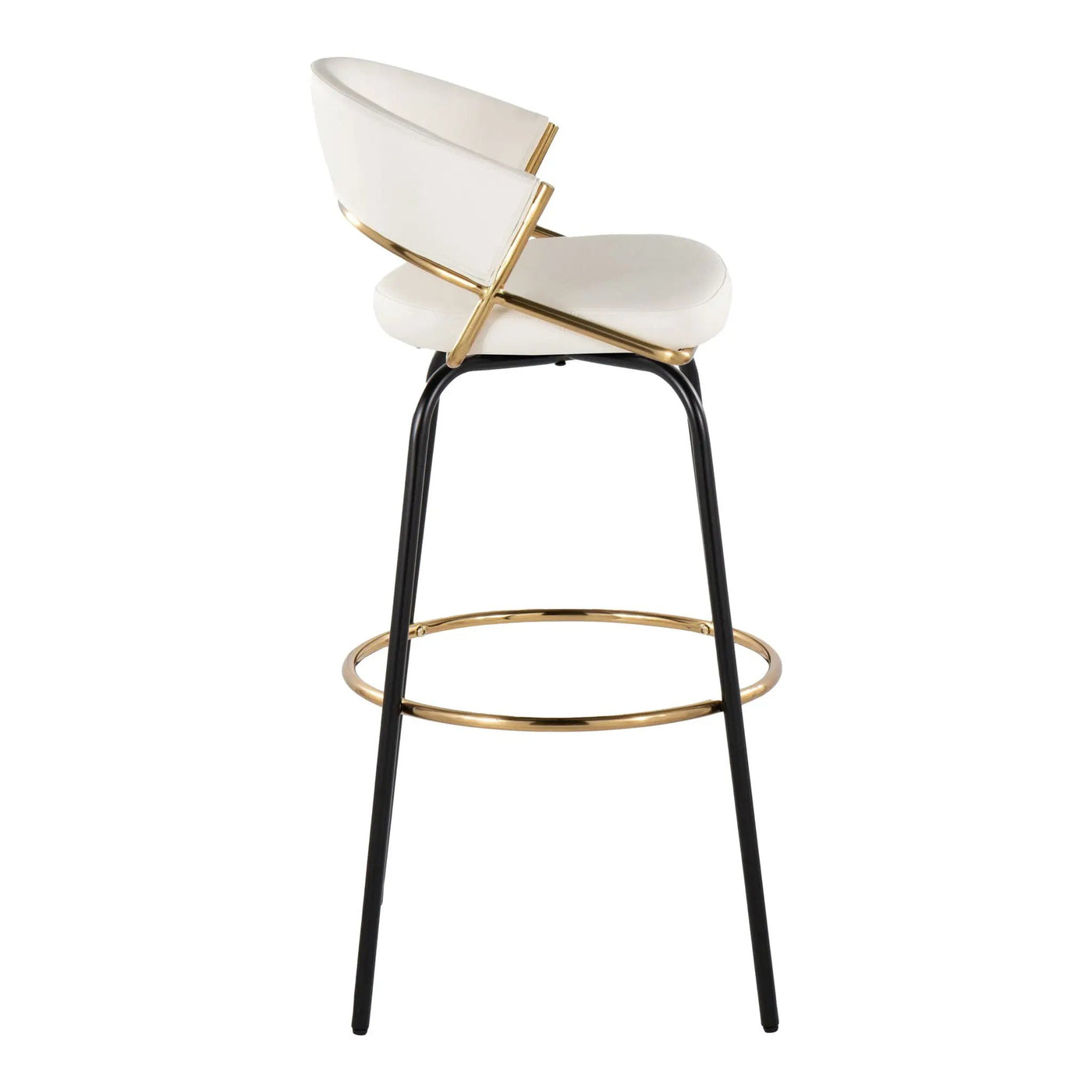 Jie - Fixed Height Contemporary Barstool With Swivel Round Footrest (Set of 2) by HouseOfZazla