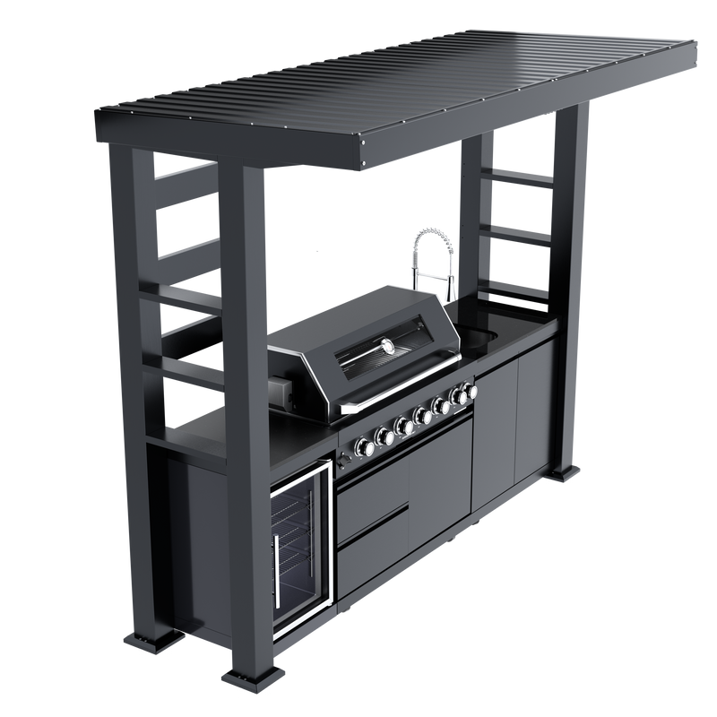 108-Inch 6-Burner Deluxe Outdoor Kitchen Grill by HouseOfZazla