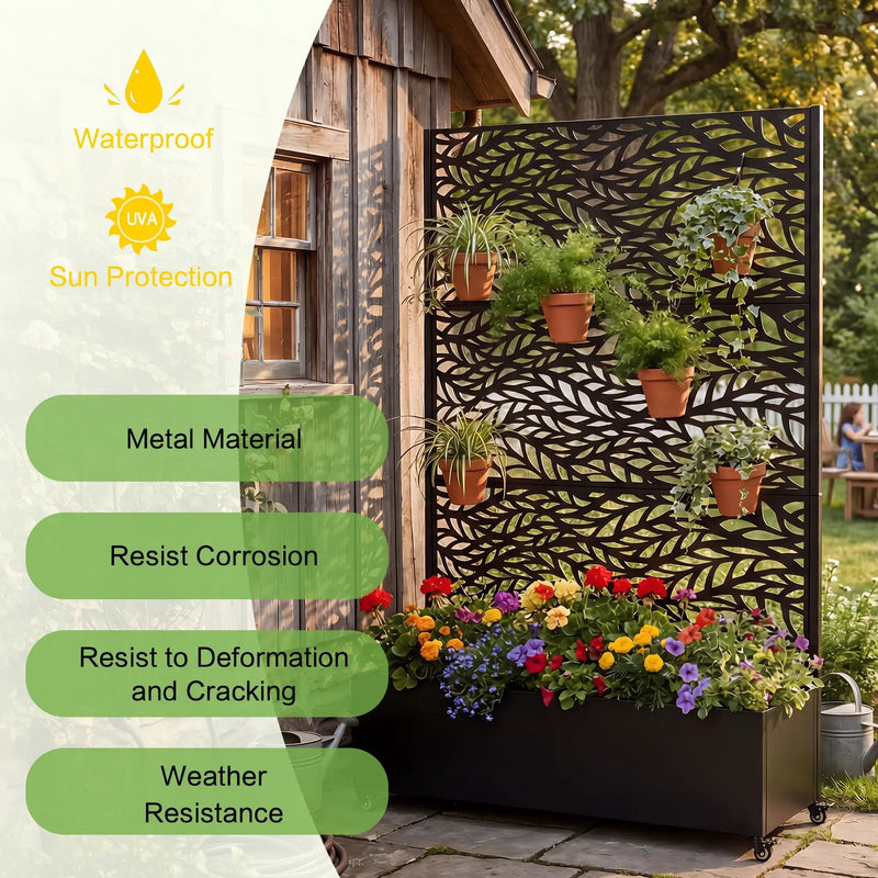Metal Raised Garden Bed with Wheels and Trellis by HouseOfZazla