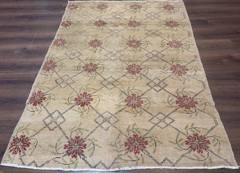 Turkish Rug 5x6, Oushak Carpet, Beige by Jewel Rugs