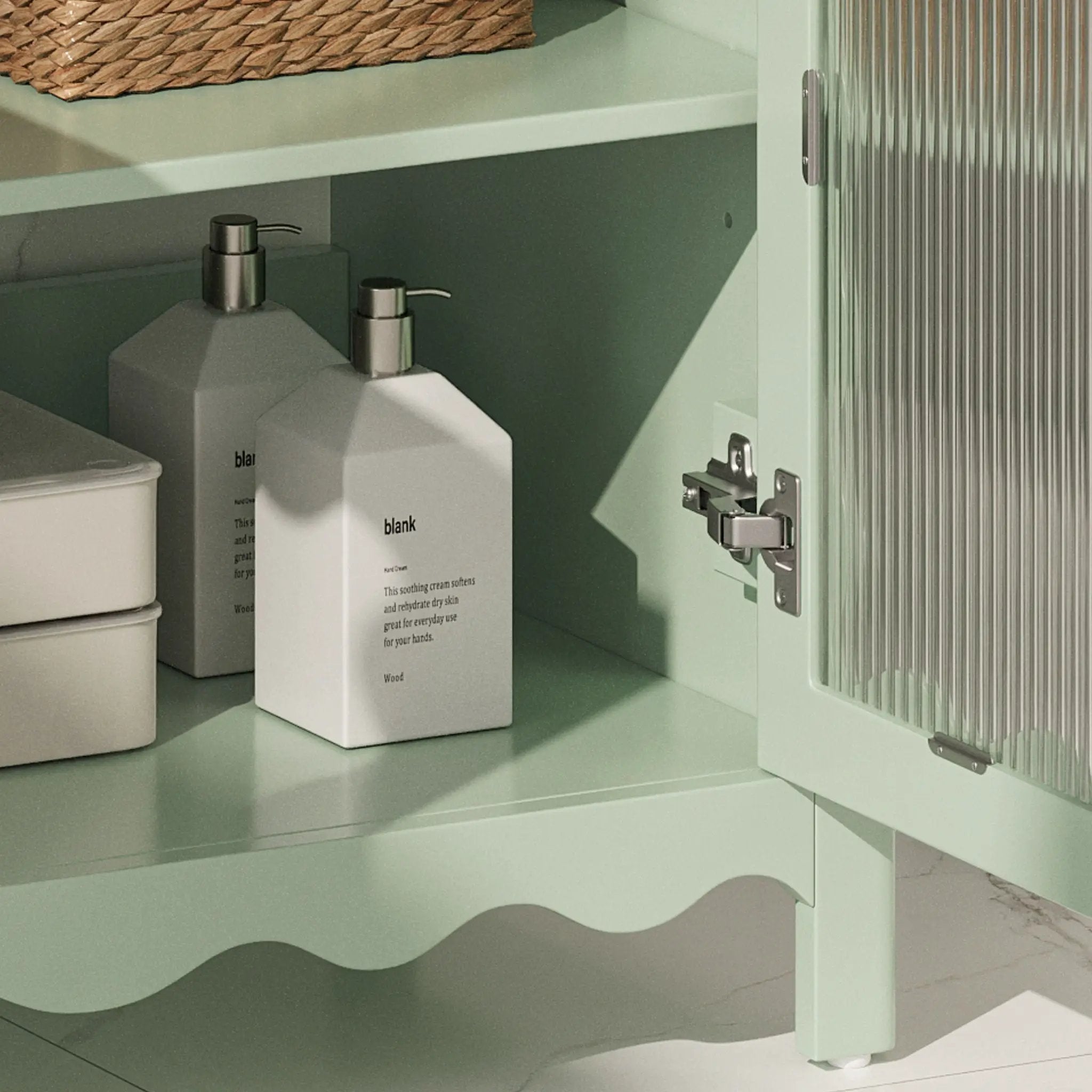 Modern Bathroom Vanity With Tempered Glass Doors