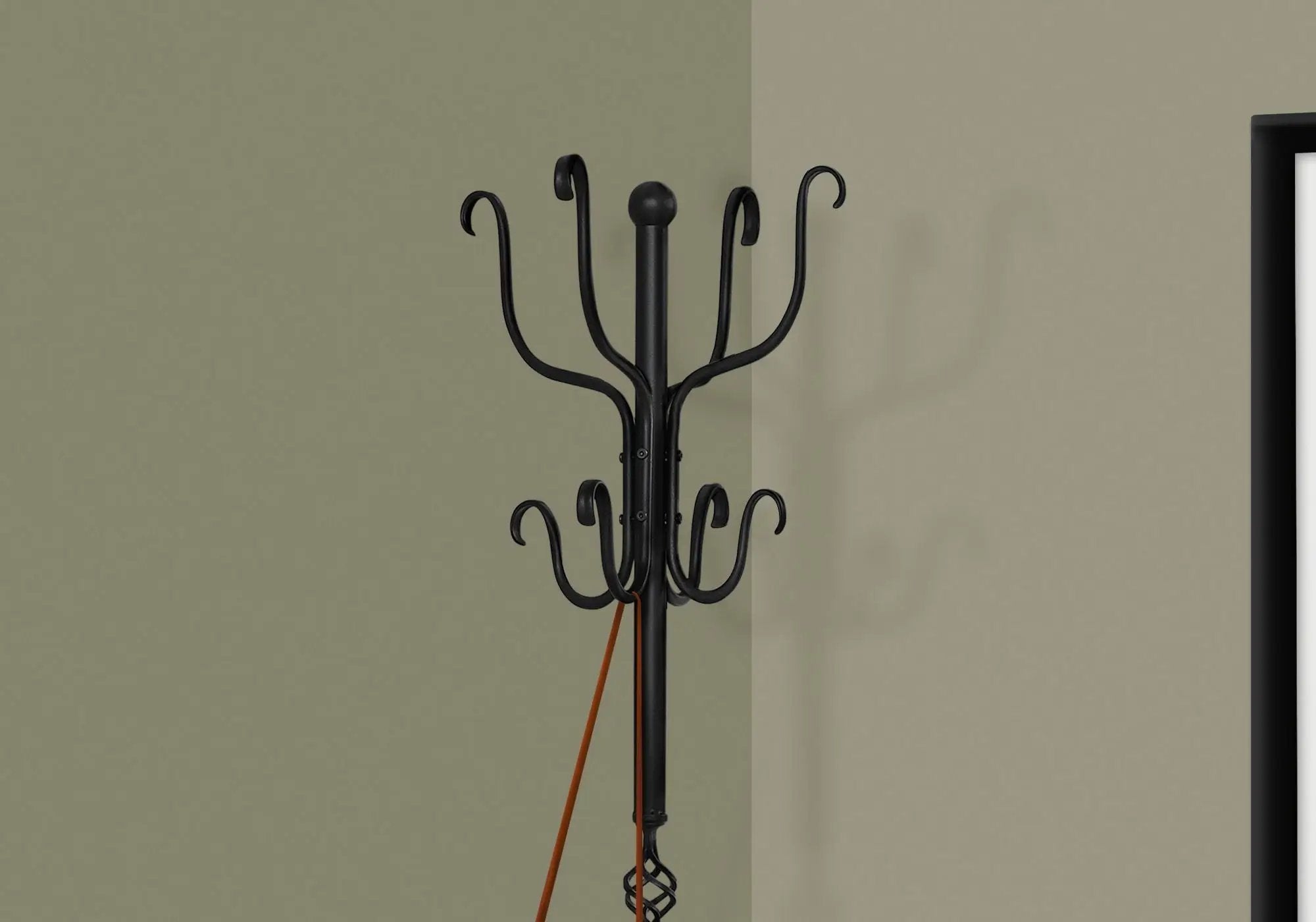 Coat Rack, Hall Tree, Free Standing, 8 Hooks, Entryway, Transitional - Black by Unique Piece Furniture