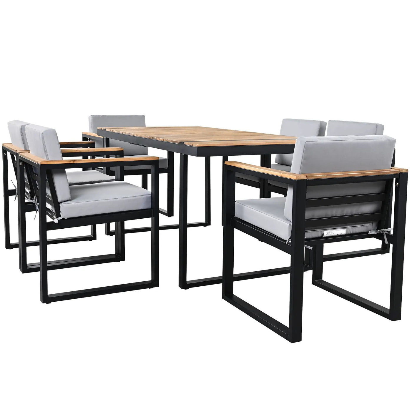 7 Pieces Outdoor Dining Set Patio Dining Table And Chair Set With And Removable Cushions For Patio by HouseOfZazla