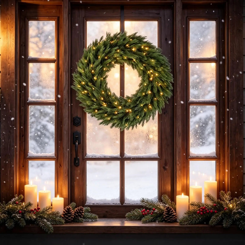 36 in Pre-Lit Norwegian Spruce Christmas Wreath, photo 5 of 9