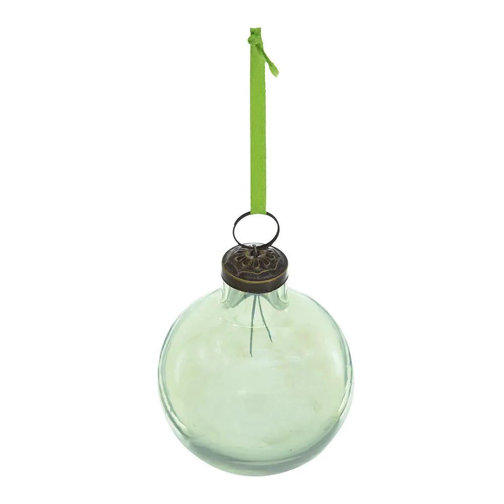 Long Neck Ball Ornaments, Glass Decorative Hanging Ball Christmas Tree Ornaments For Holiday Party Decorations (Set of 12) - Green by Unique Piece Furniture