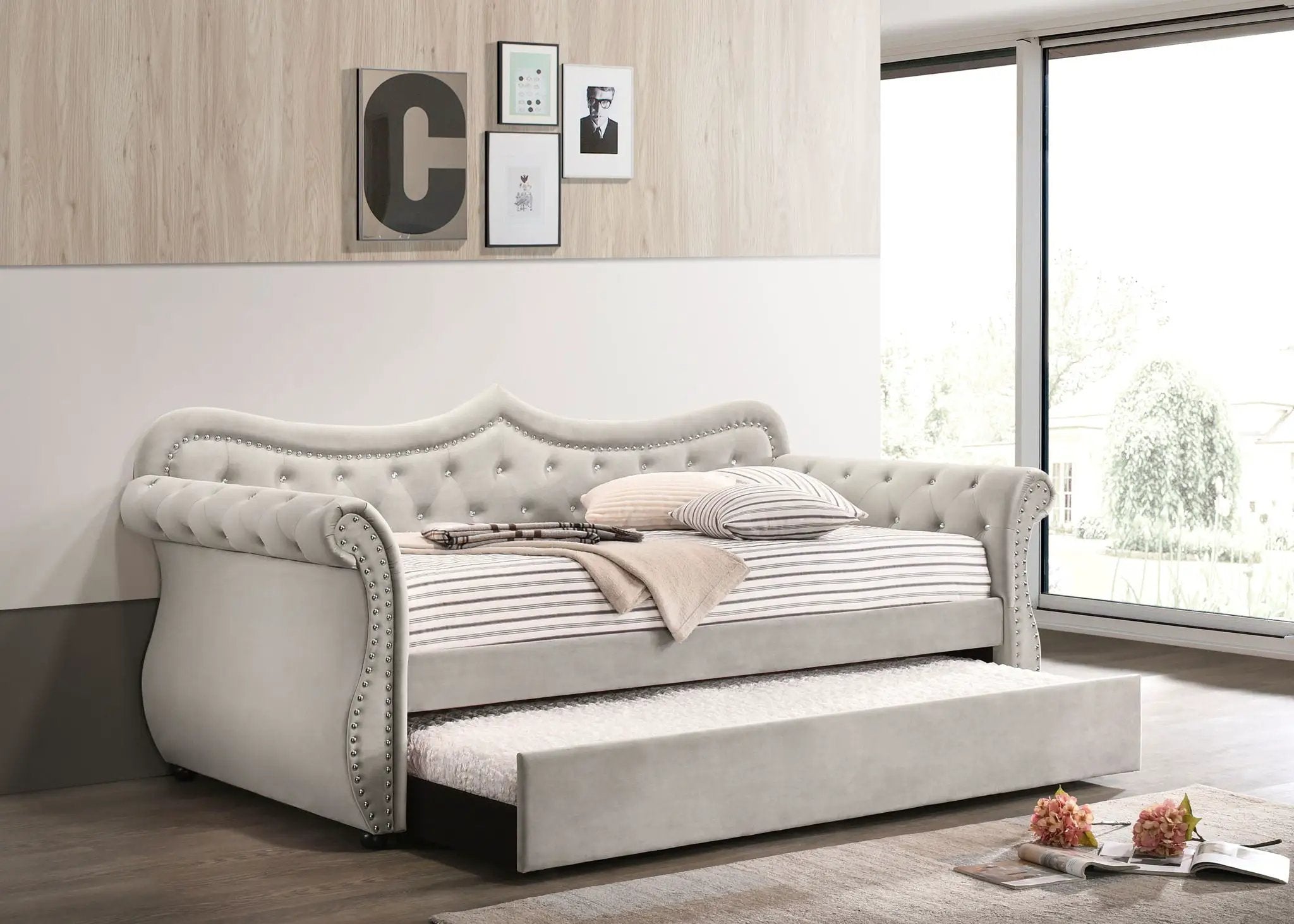 Adkins - Twin Daybed With Trundle - Beige by Unique Piece Furniture