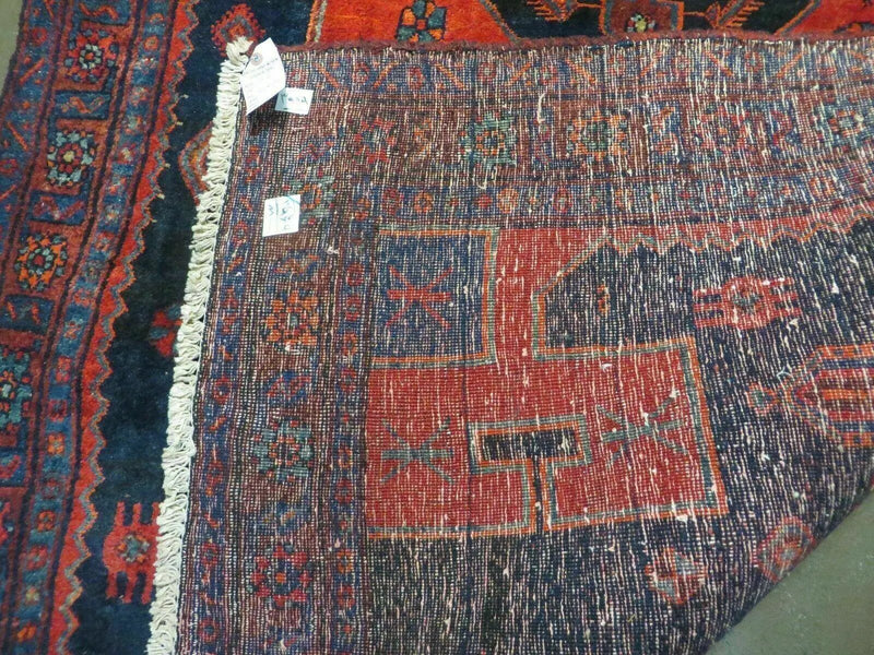 4' 6" X 8' 2" Antique Handmade India Tribal Geometric Wool Rug Red Blue # 129 by Jewel Rugs