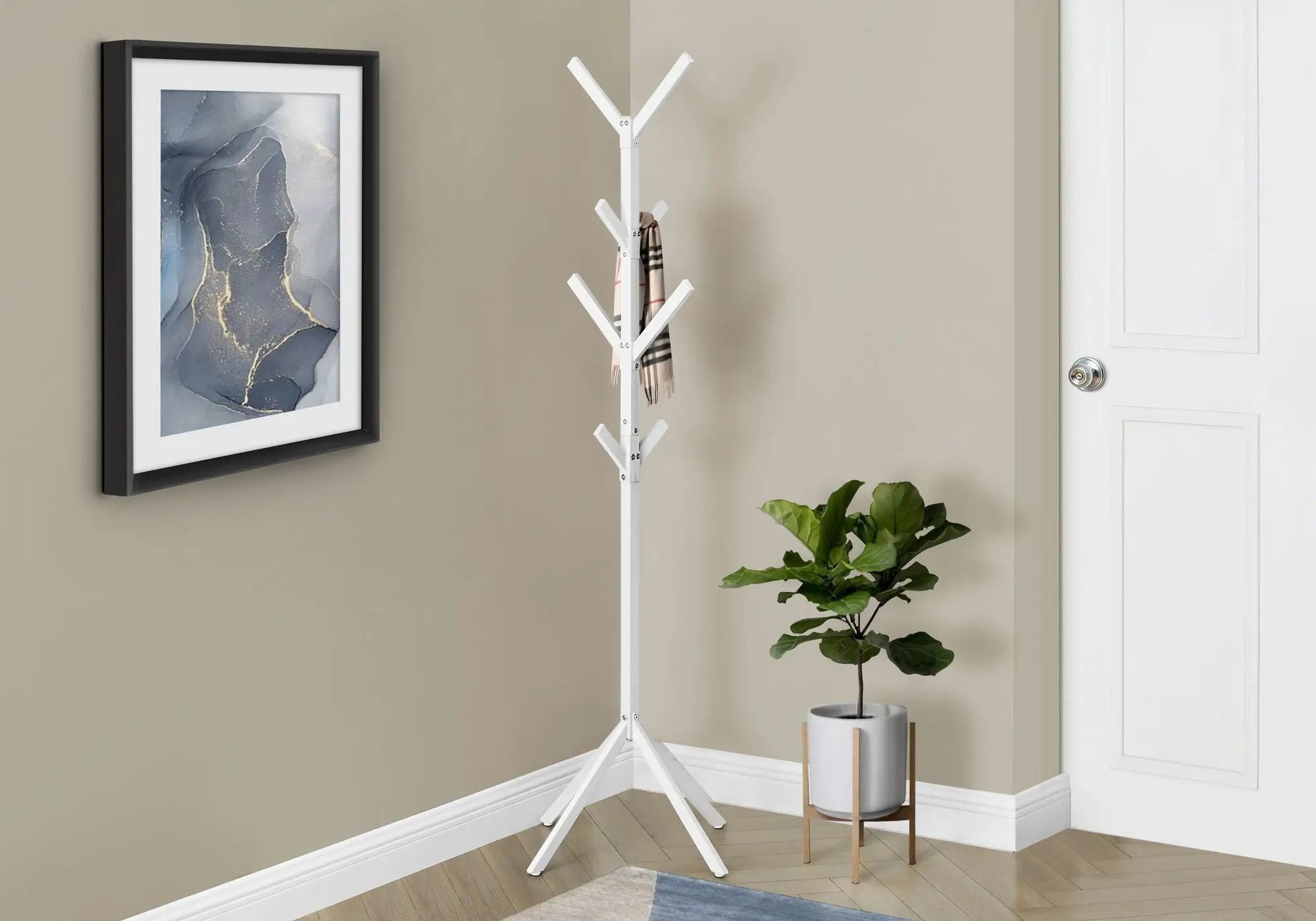 Coat Rack, Hall Tree, Free Standing, 8 Hooks, Entryway, Contemporary & Modern by Unique Piece Furniture