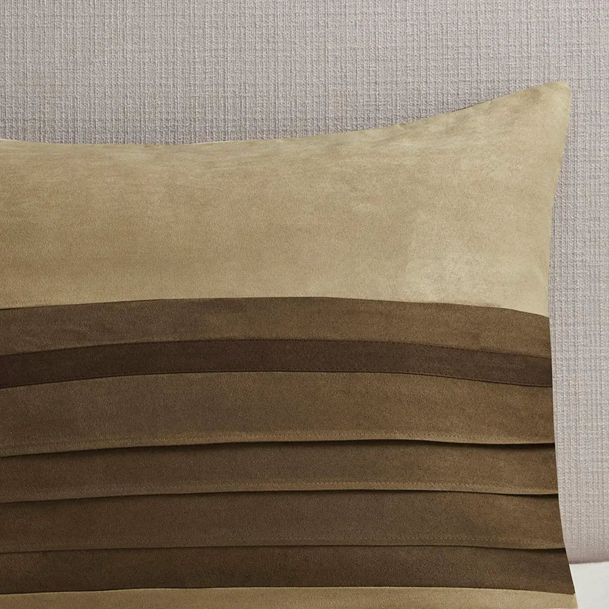 7 Piece Faux Suede Comforter Set Natural Queen by HouseOfZazla