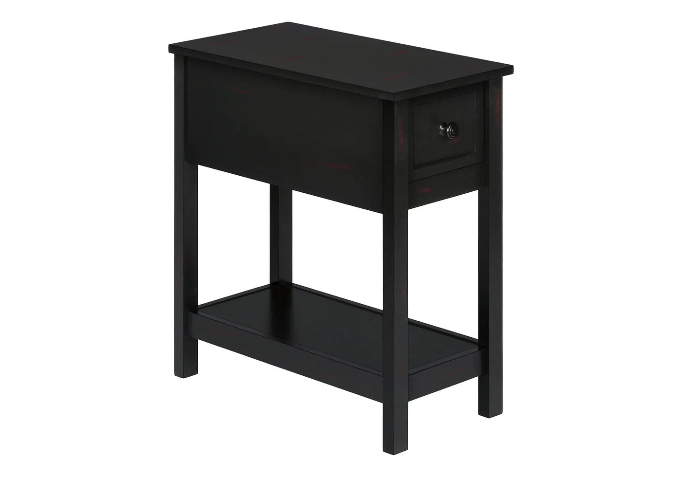 Accent End Table, 2 Tier, Narrow, Lamp, Storage Drawer, Charming Design by HouseOfZazla
