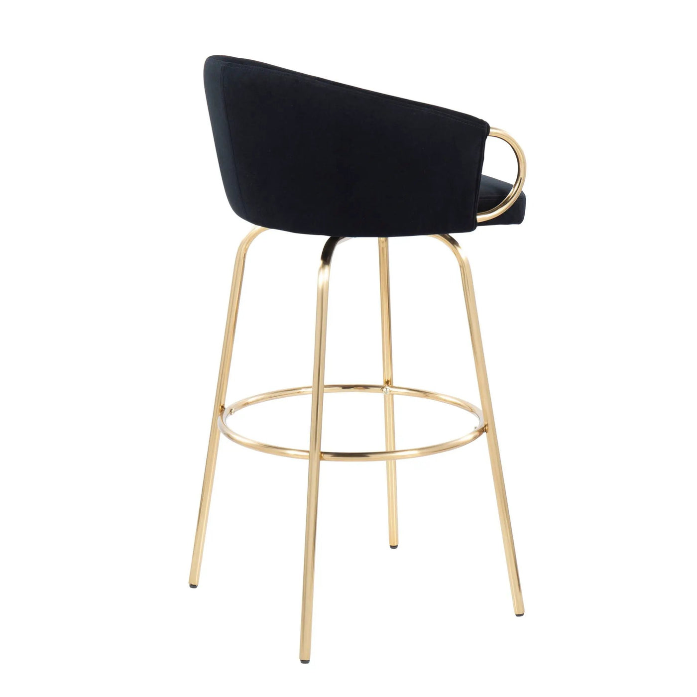 Claire - Contemporary / Glam Fixed Height Bar Stool (Set of 2) Round Footrest (Set of 2) by HouseOfZazla