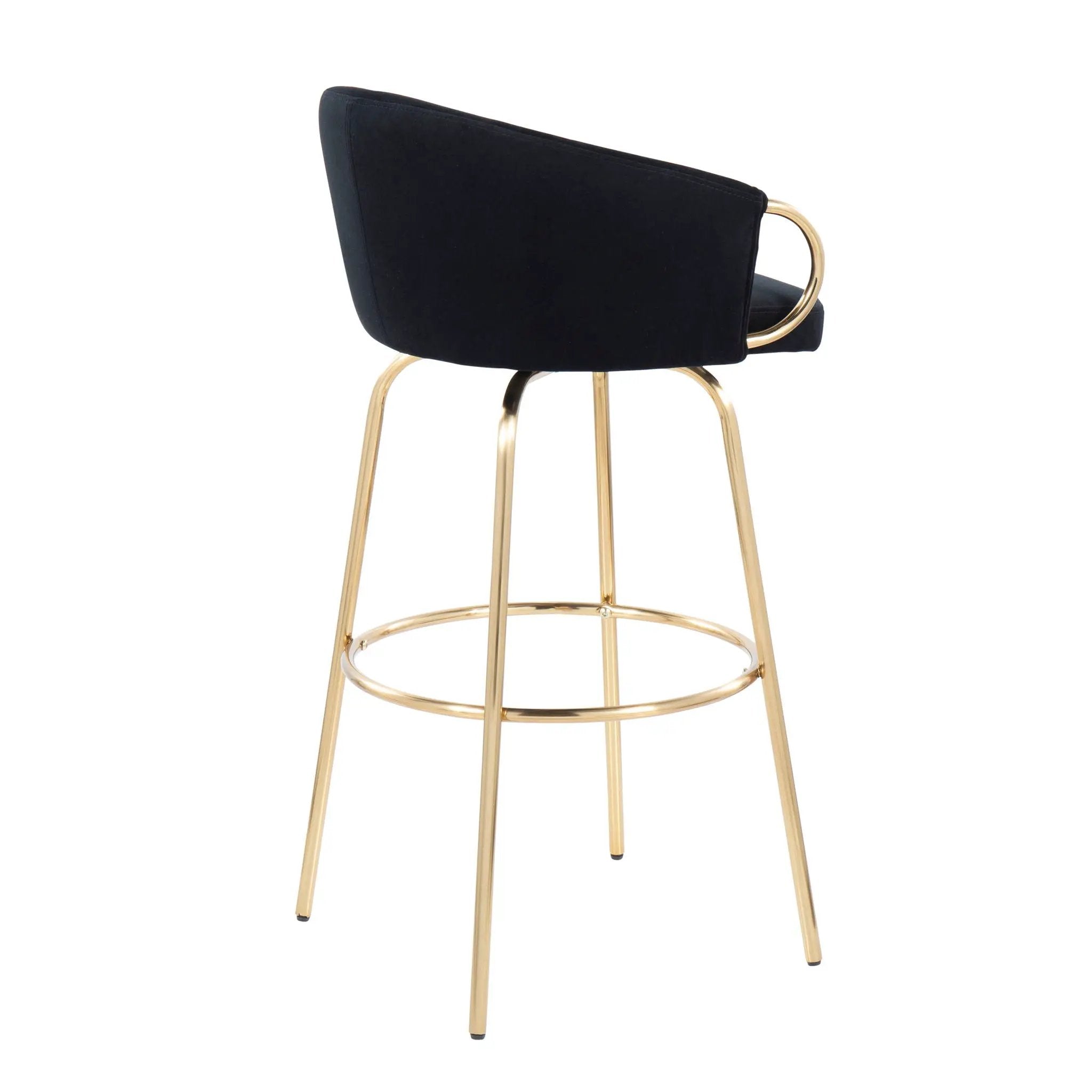 Claire - Contemporary / Glam Fixed Height Bar Stool (Set of 2) Round Footrest (Set of 2) by Unique Piece Furniture