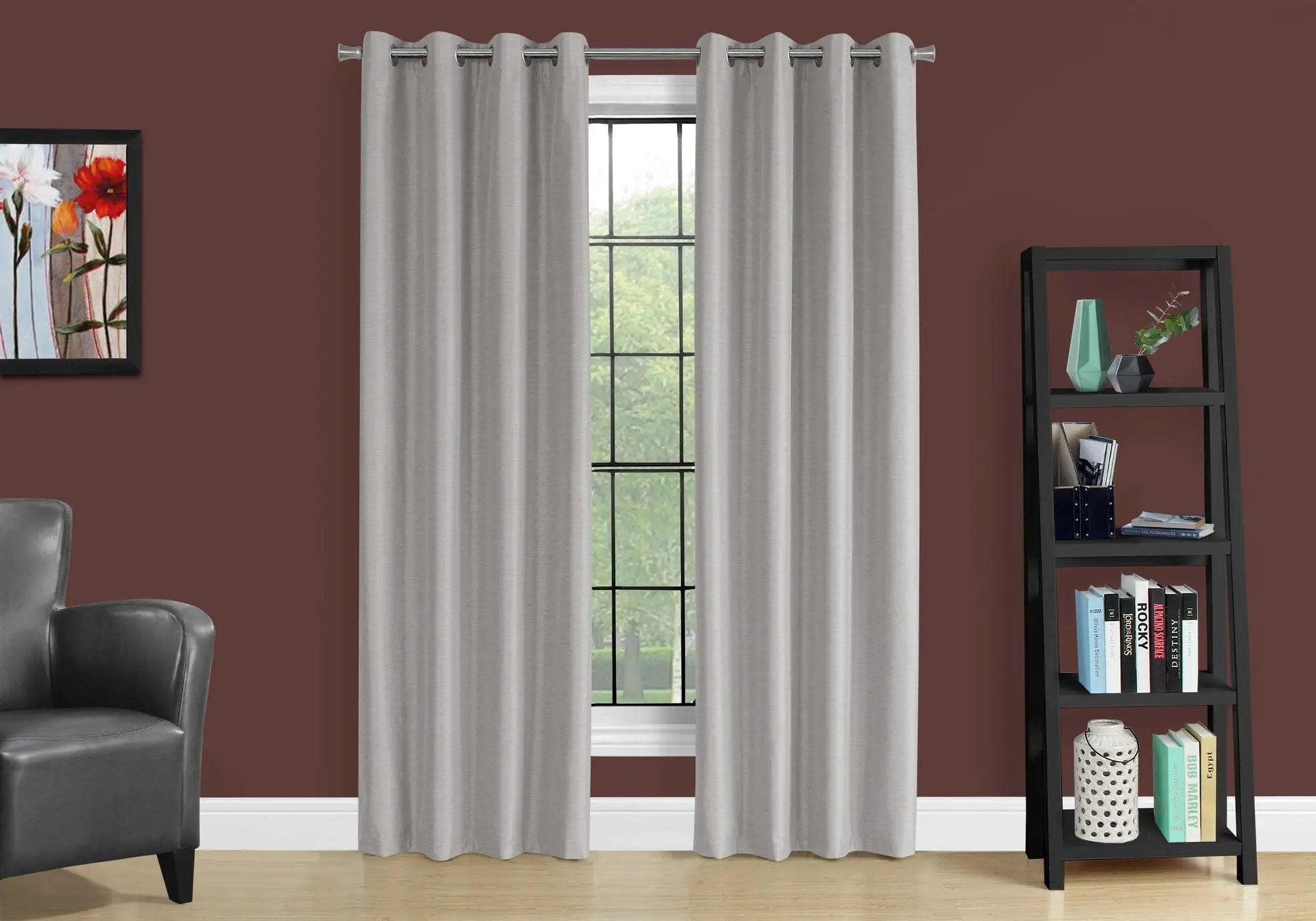 2 Pieces Set Room Darkening Curtain Panels with Grommet - Contemporary Style by HouseOfZazla