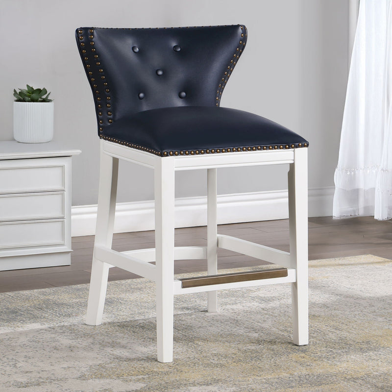 Macon - Counter Stool With Accents - Dark Blue by HouseOfZazla