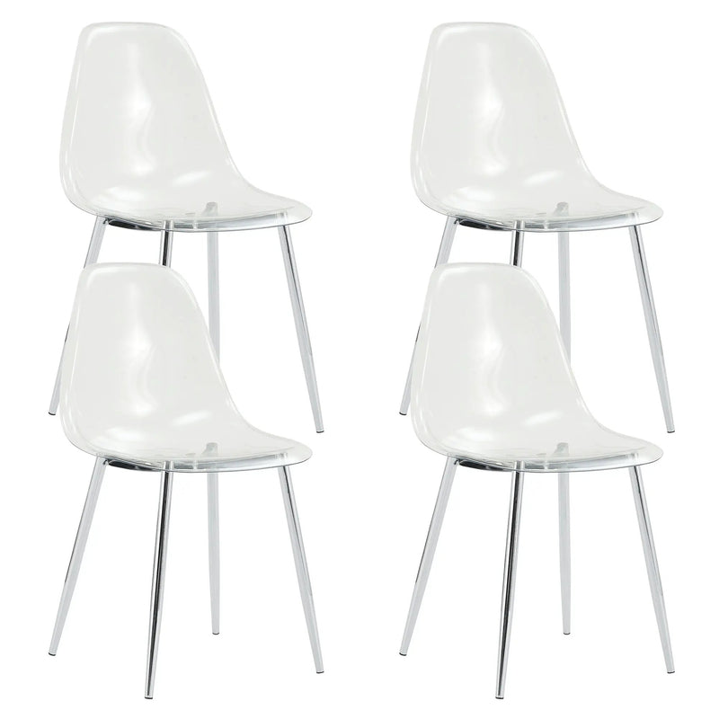 Modern Minimalist Transparent Dining Chair - 6-Piece Set by HouseOfZazla