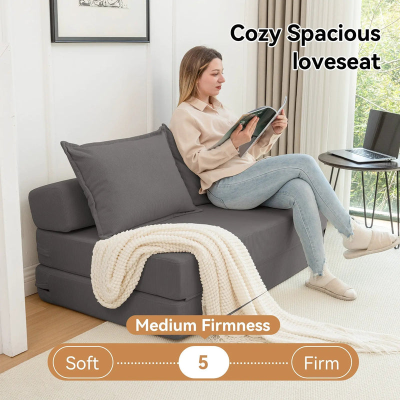 Foldable Sofa Bed Sleeper Lounge Chair with Pillow by HouseOfZazla
