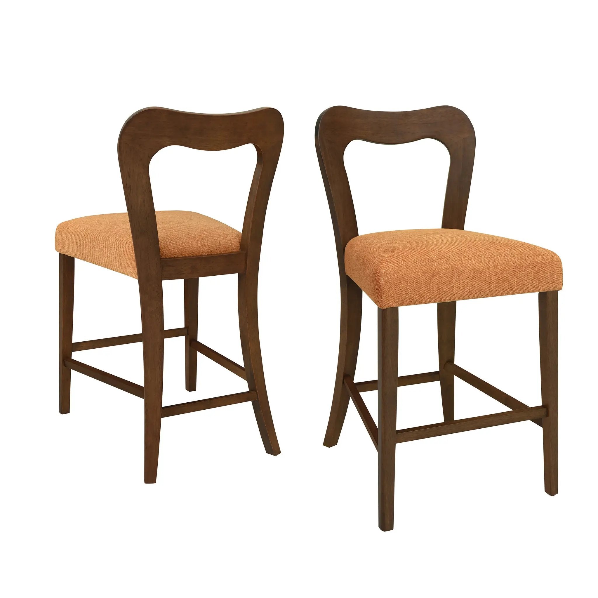 Counter Stool Without Arm (Walnut + Caramel) Set of 2 by HouseOfZazla