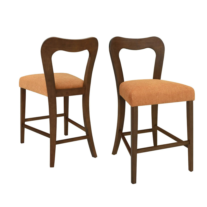 Counter Stool Without Arm (Walnut + Caramel) Set of 2 by HouseOfZazla