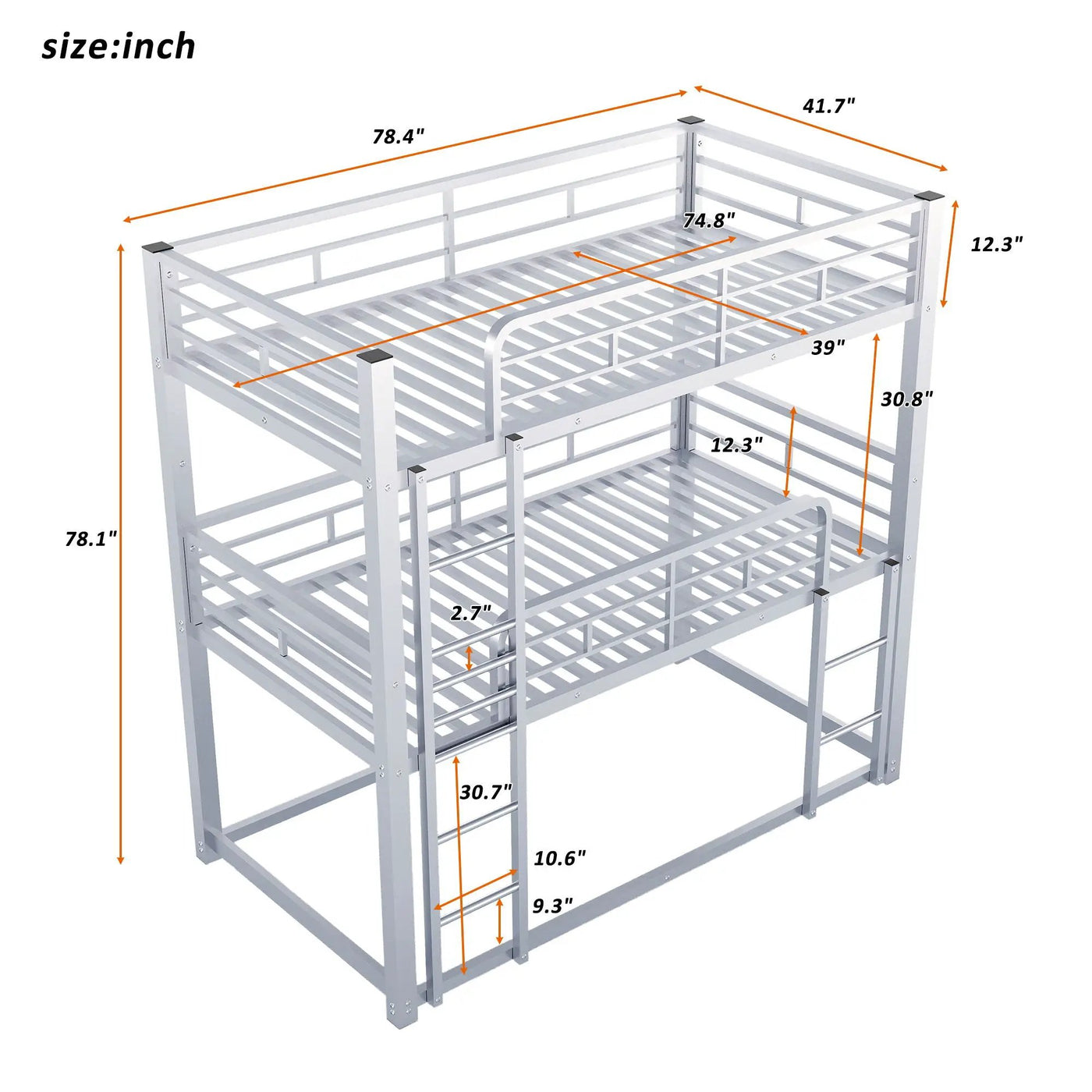 Triple Bunk Bed With Sturdy Construction And Space Saving Design by Unique Piece Furniture